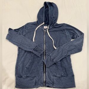 Sundry Dream Big Full Zip Hooded Jacket Women's Size 0 XS Blue/Gray nautical G